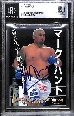 MARK HUNT SIGNED AUTO'D 2006 PRIDE FC CARD 51 BAS COA MMA UFC 200 SUPER SAMOAN - Image 1 of 2