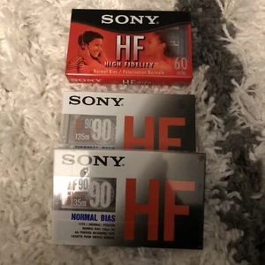 Sony HF 90 & HF 60 - High Fidelity Normal Bias Cassettes - (3 NOS Tapes Total) - Photo 1/5