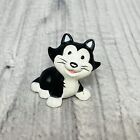 Vintage Pinocchio Figaro Cat PVC Figure Disney Cake Topper Black White Kitty