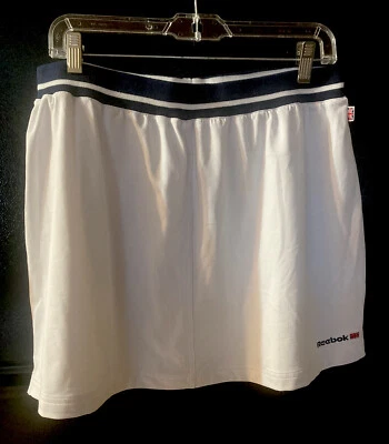 REEBOK Falda Atlética Corta Blanca Azul Cintura Elástica Golf Tenis LOGO XL 16 Foto 1 de 4