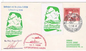 1958. Sobre con sello de Alemania Occ, matasello especial y viñetas avión - Imagen 1 de 1