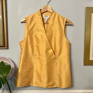 Babydoll vintage Talbots de seda sin mangas talla 10 naranja inspirado en Asia años 90 - Imagen 1 de 8