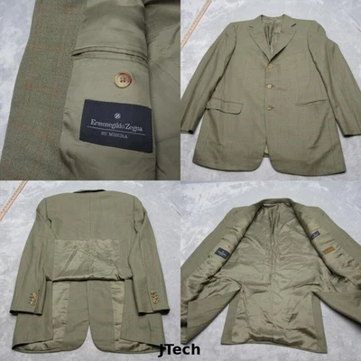 Мужской блейзер Ermenegildo Zegna 42 л с зелеными карманами на окне спортивное пальто на 3 пуговицах - Изображение 1 из 4