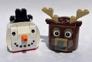 Lego Snowman & Reindeer Duo Holiday Christmas Ornaments - 854050 - Incomplete - Picture 1 of 3