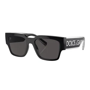 Gafas de sol Dolce & Gabbana DG 6184 501/87 negras cuadradas de plástico lentes grises - Imagen 1 de 3