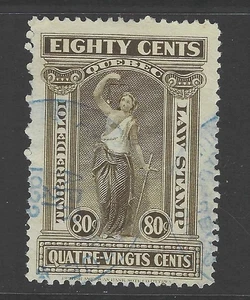 Bigjake: Quebec, QL-63, 80 Cent Law Stamp Revenue - Bild 1 von 2