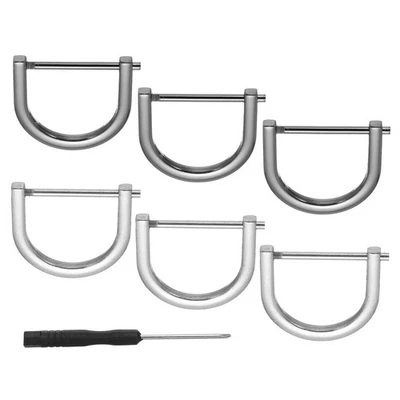 8 Piezas Anillos en D de 1-1/4" Grillete Herradura Forma de U Anillo en D Plateado/Negro Foto 1 de 4
