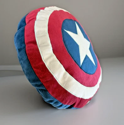 Marvel Captain America Shield Shaped Throw Decorative Pillow 14" Avengers Beddin - Image 1 of 4