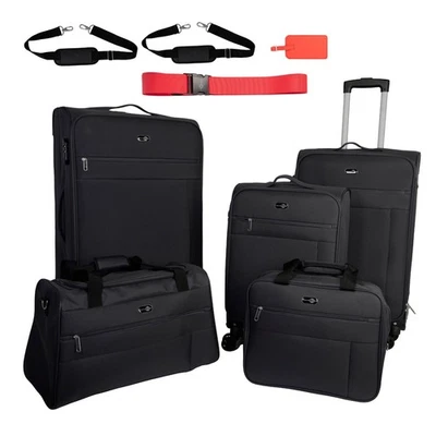 TRAVEL PAL Trolleyset Reisegepäck Trolley-Set PALMA 4 Rollen Set, 7 tlg schwarz - Bild 1 von 4