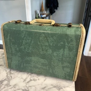 Vintage 50er Jahre Samsonite Koffer Style 5115 Shwayder Bros marmoriert grün 15x10x7 - Bild 1 von 18