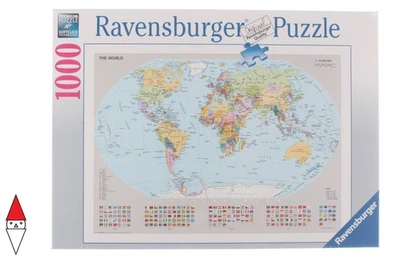 PUZZLE OGGETTI RAVENSBURGER CARTE GEOGRAFICHE MAPPAMONDO POLITICO 1000 PZ - Immagine 1 di 2