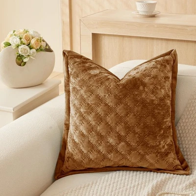 Throw Pillow Cover 18x18 1 Piece Velvet Square Pillowcase Soft Skin-Friendly ... - Image 1 of 4
