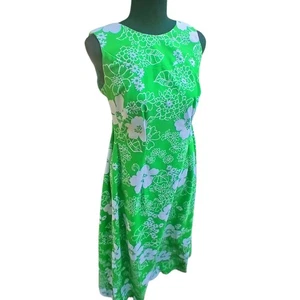 Original Vtg Mod 60s Pomare Tahiti Hawaiian Maxi Dress Empire Waist 70s Resort - Picture 1 of 15