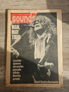 Sounds Newspaper April 13th 1974 Mott The Hoople Cover Queen Bowie - Foto 1 di 12