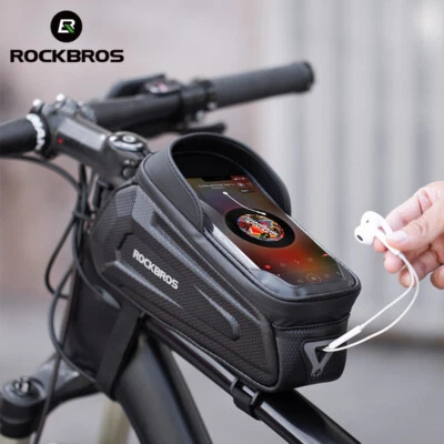 ROCKBROS Cycling Bike Front Frame Bag Waterproof Touch Screen Top Tube Phone Bag - Image 1 of 4