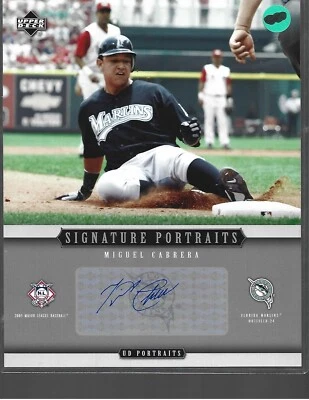 Tarjeta UD Portraits 2005 retratos de firma 8 x 10 #SP-CA MIGUEL CABRERA Foto 1 de 2