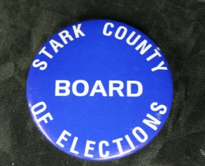 Stark County Board of Elections Ohio Blue pin pinback button - Picture 1 of 2
