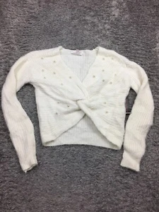 NOBO No Boundaries Sweater Womens Size Small White Pearls V-Neck - Picture 1 of 14