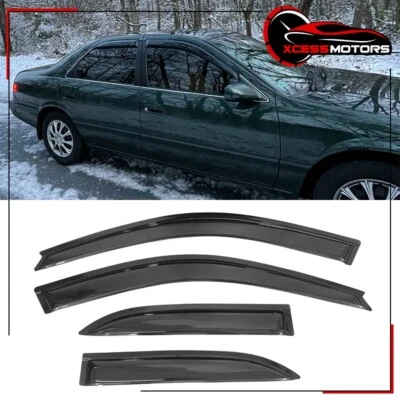 Se adapta a 97-01 Toyota Camry XV20 sedán viseras de ventana lateral delgada deflectores de lluvia 4 piezas Foto 1 de 4