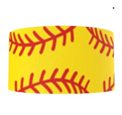 3" Grosgrain Ribbon 50 yard roll WHOLESALE PRICING Softball - Image 1 of 2