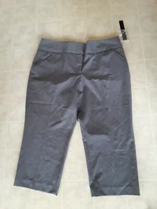 Nicole Miller Womens Gray Easy Care Cropped Pants Size 16 NWT - Picture 1 of 3
