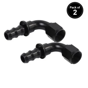 LokoCar Push Lock Hose Fitting 10AN 90 Degree End For 5/8" Rubber Fuel Line 2PCS - Imagen 1 de 13