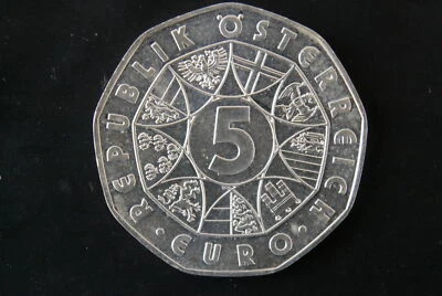 5 Euro Silber Münze Österreich 100 Jahre Fussball 2004 Second-Hand guter Zustand - Bild 1 von 4
