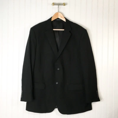 Pronto Uomo Mujer Traje Chaqueta Blazer Negro Bolsillos Muescas Solapa Botones 44R Foto 1 de 4