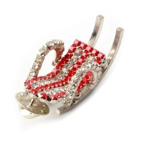 Vintage Czech handcrafted crystal red glass rhinestone rocking chair pin - Picture 1 of 3
