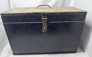 Vintage Holz Maschinist Werkzeugkiste / Truhe 3 Schubladen mit 9 Fächern - Bild 1 von 16