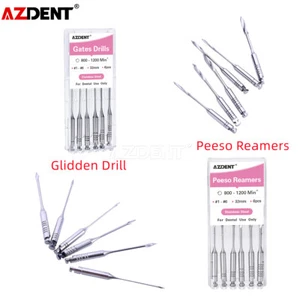 Dental Endo Files Peeso Reamers/Glidden Gates Spiral Burs Root Canal Drill 6Pcs - Picture 1 of 16
