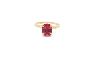 14k Yellow Gold Pink Tourmaline Ring Size 7 - Picture 1 of 12