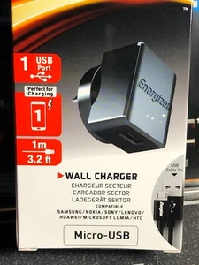 Energizer 1 Slot USB Wall Charger 1A! With a Micro-USB Cable- 1m in length! - Picture 1 of 5