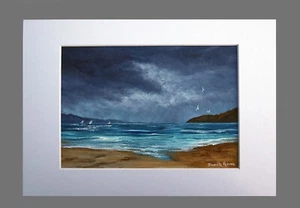 Original Painting in white card mount "Storm Clouds Overhead" A4 by Judith Rowe - Picture 1 of 2