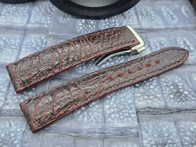 Pulseira de relógio de couro avestruz 19mm/16mm couro exótico design minimalista - Imagem 1 de 4