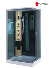 BOX DOCCIA CABINA BAGNO IDROMASSAGGIO ANGOLARE CROMOTERAPIA 100x70 CM Portofino