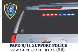2 decalcomanie supporto polizia PAPD 9-11 ufficiali caduti adesivo decalcomania settembre 11 9/11/01 - Foto 1 di 1