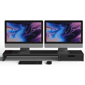 Pout Eyes9 Dual Monitor Stand Raiser Wireless Charging Station Desk Organizer - Picture 1 of 10