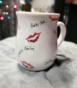 Mary Kay Lipstick Shades Coffee Cup Mug Lip Prints Kisses + Color Names - Picture 1 of 7