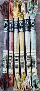 DMC Light Effects Embroidery Floss Set #E898 E301 E677 E135 E3821 E3852 1 each - Picture 1 of 1