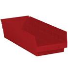 MyBoxSupply 17 7/8 x 6 5/8 x 4" Red Plastic Shelf Bin Boxes, 20 Per Case