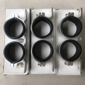 Qty x 3 Aluminium Hose Separators 50mm Silver Rubber Lined - Picture 1 of 6