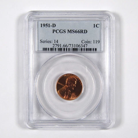 1951 D Lincoln Wheat Cent MS 66 RD PCGS Penny Uncirculated SKU:I8618 Cover