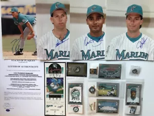 MARLINS INAUGURAL 1993 SEASON SOUVENIR LOT MAGADAN WEIS DESTRADE BARBARIE SIGNED - Picture 1 of 1