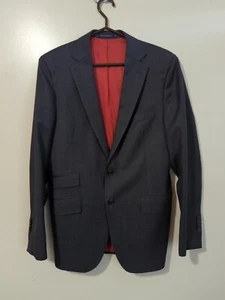 Suitsupply Super 130's Wool Blazer Jacket Men Size 40 Sienna Ticket Pocket Black - Picture 1 of 13