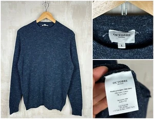 Octobre Editions Harry Crew Neck Melange Sweater Jumper Men's Size L Made Italy - Picture 1 of 12
