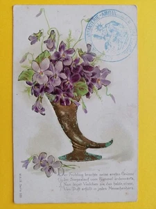 CPA Illustration VIOLETTES Fleurs VASE Écrite voir Cachet à Zélia PIETTE à PARIS - Picture 1 of 1