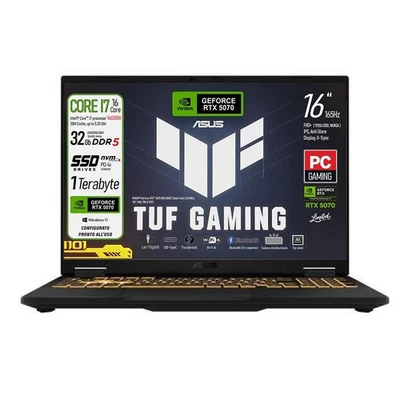 Asus TUF F16 Notebook  i7-i7 14650HX , RAM 32Gb DDR5 GEFORCE RTX 5070 SSD 1Tb - Immagine 1 di 4