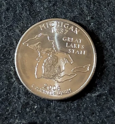 2004 D Michigan Quarter Circulated Free Shipping - Image 1 of 2