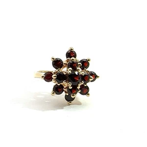 Estate 14k Yellow Gold Garnet Ring Sz 6 - Picture 1 of 7